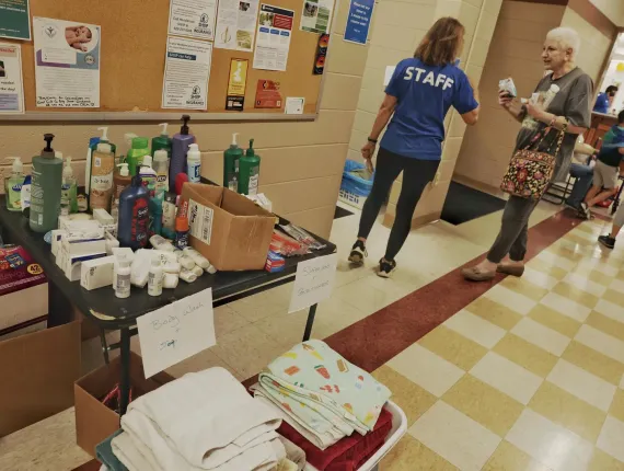 shower supplies for hurricane relief